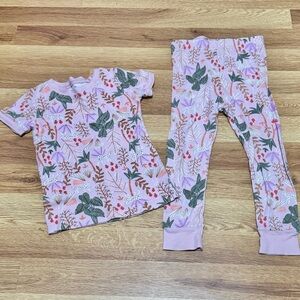 Girls' Pink Floral Jungle Pajama Set, Old Navy, Size 3T